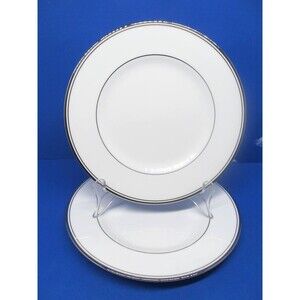Waterford Kilbarry Platinum 8" White Salad Plates Set of 2